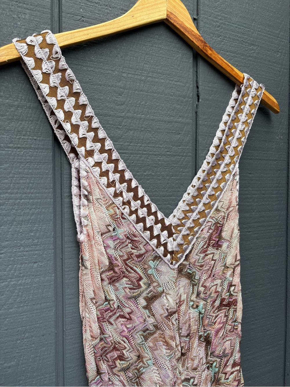 Missoni Sleeveless V-Neck Pastel Zigzag Mini Dress Sz 40 - Picture 5 of 7
